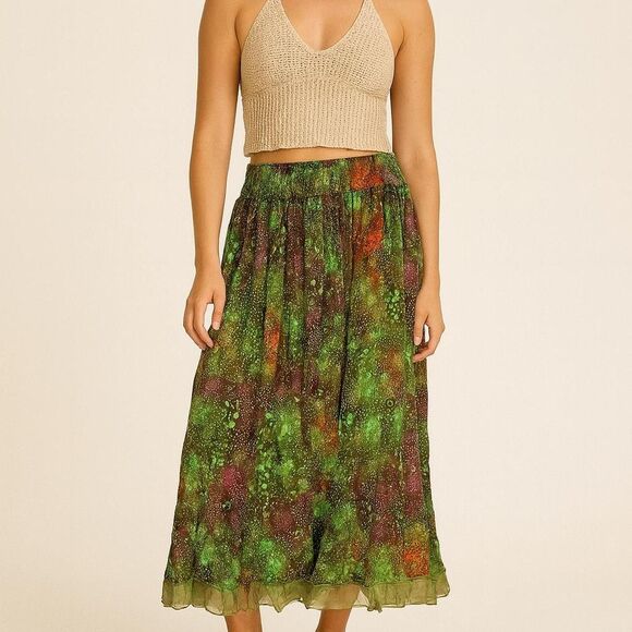 American Vintage Dresses & Skirts - Vintage 90s 1990s y2k 2000s Take Two green orange purple multicoloured skirt